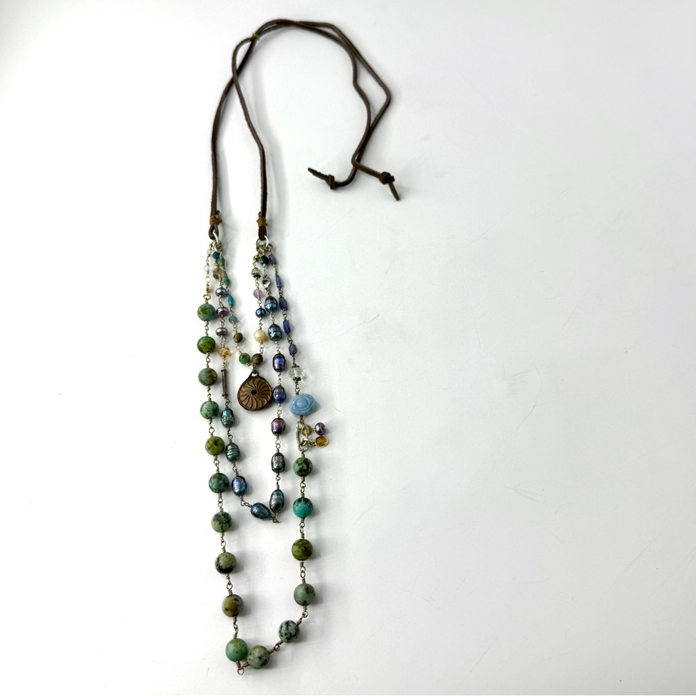 Wire Wrapped Multicolored Gemstone Boho Necklace, Sundance Inspired Necklace